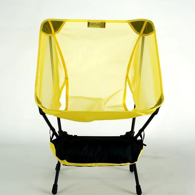 570g ultralight folding camping chair in yellow, front view