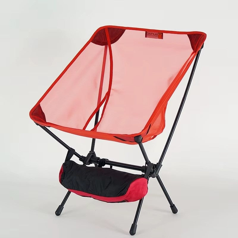 570g ultralight folding camping chair in red, front view
