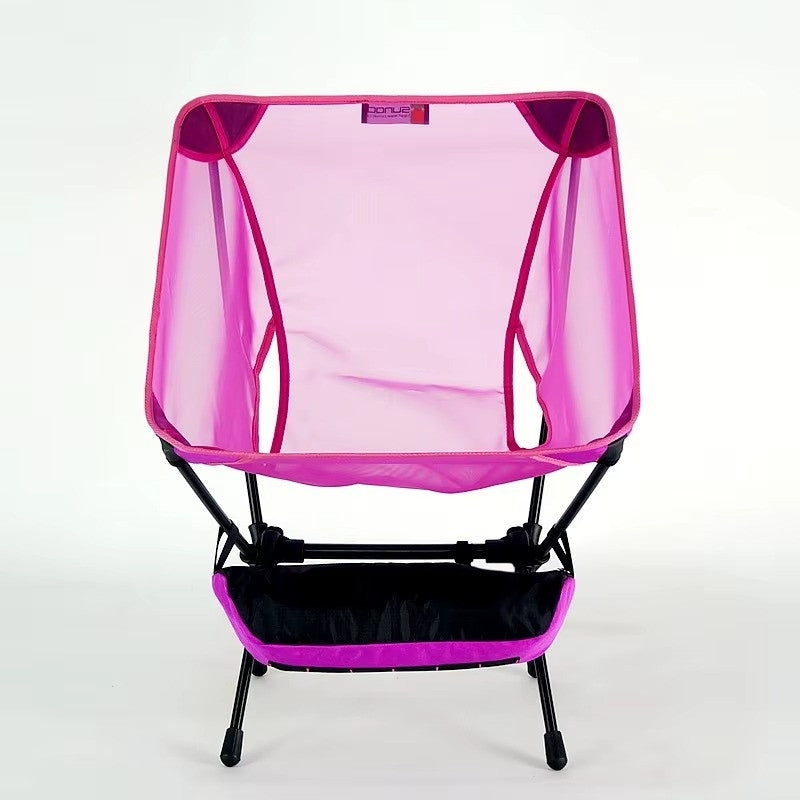 570g ultralight folding camping chair in pink, front view