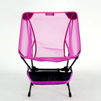 570g ultralight folding camping chair in pink, front view