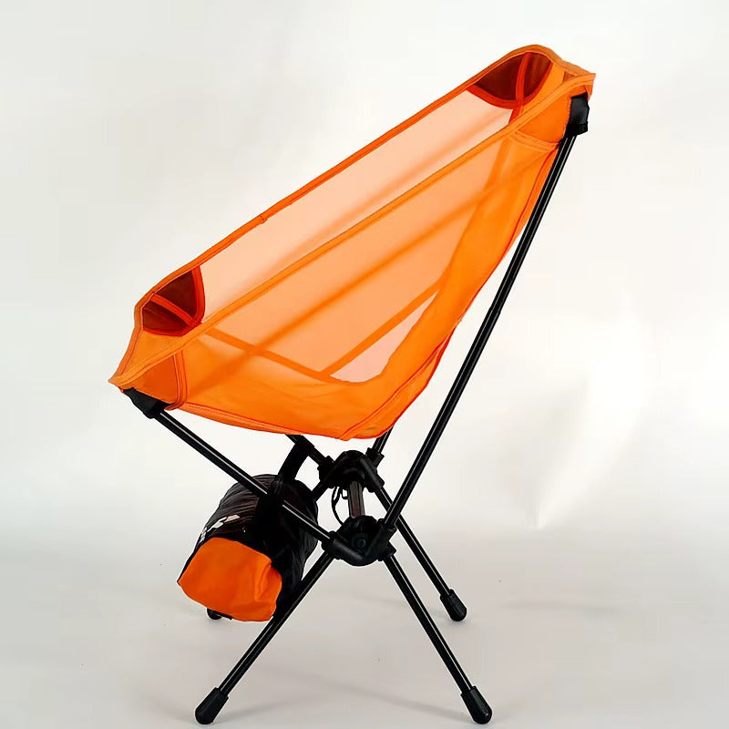 Ultralight folding camping chair in orange with carry bag