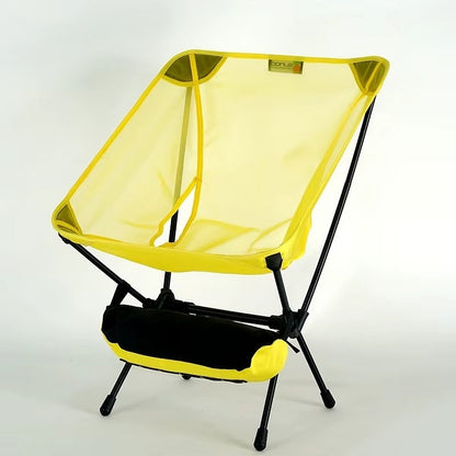 Ultralight folding camping chair in yellow with carry bag