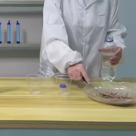 video demonstration of a water purifier in use