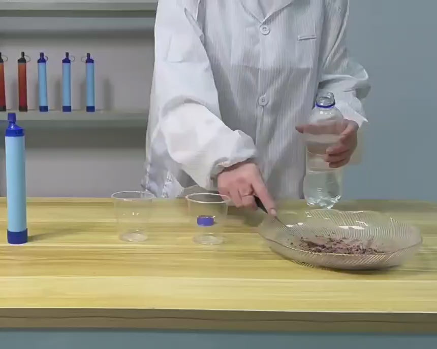 video demonstration of a water purifier in use